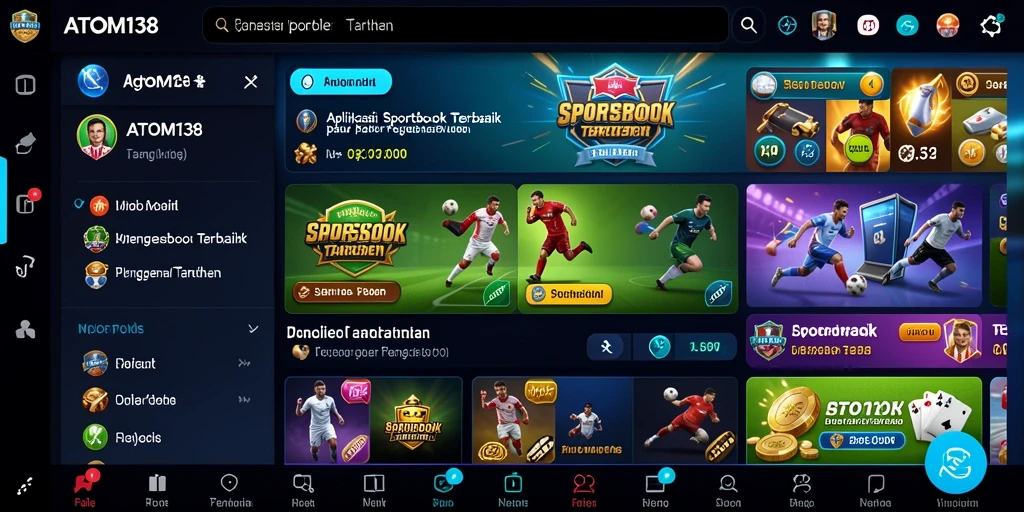 Screenshot ATOM138 menampilkan taruhan olahraga yang menarik dan antarmuka pengguna yang intuitif.