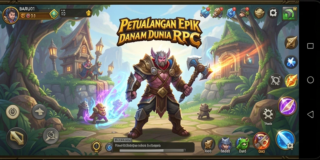 Tangkapan layar yang menunjukkan aksi mendebarkan dalam gameplay RPG.