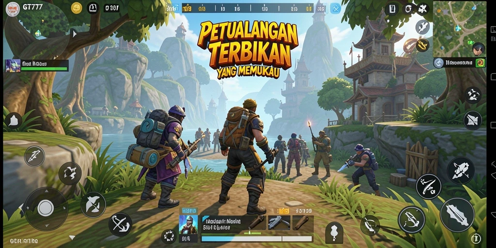 Screenshot gameplay GT777 menunjukkan eksplorasi yang luas dan menakjubkan.